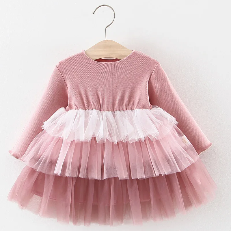 Pink Г. Зимнее модное рождественское платье для новорожденных маленьких девочек клетчатое платье-свитер с длинными рукавами для девочек, платье для девочки дня рождения детское платье одежда от 3 до 24 месяцев - Цвет: Pink