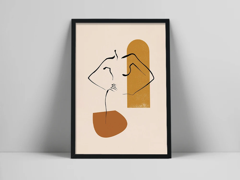 Художественная линия обнаженной женщины | Плакат для рисования по линии