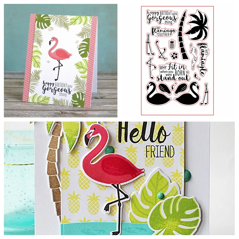 Мы вместе с фламинго прозрачные штампы для изготовления открыток своими руками +