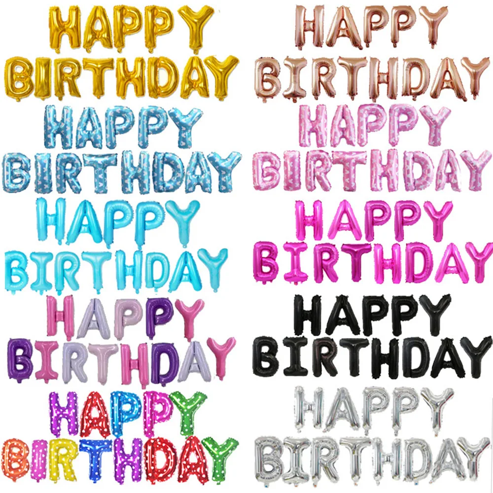 

Birthday Party Decoration Happy Birthday Letters Aluminium Foil Balloon Baby Shower Girl Boys Birthday Balloons Banner Garland