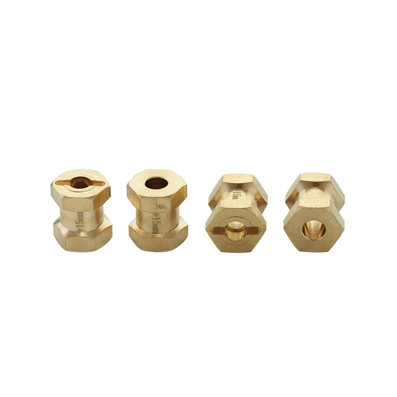 

4Pcs RC Car 12Mm Hex Wheel Hub Drive Adaptor 15Mm Extension Combiner Brass Coupler for 1/10 RC Crawler Axial SCX10 D90
