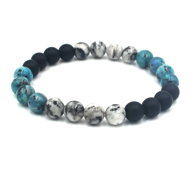 Мужские и женские браслеты с бусинами из натурального энергетического камня