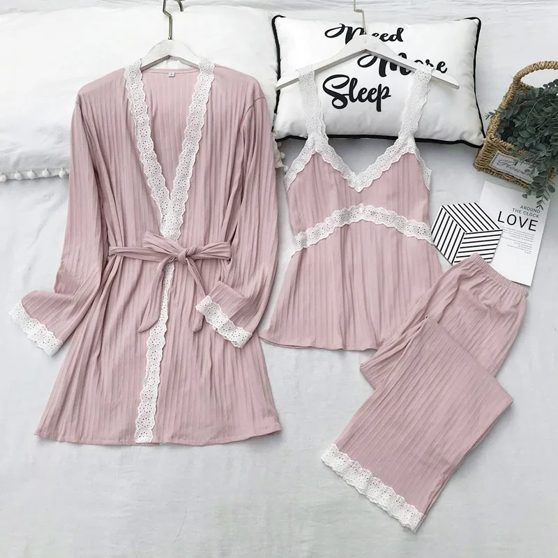 Женские пижамные комплекты MECHCITIZ на осень-зиму 3 предмета сексуальное нижнее