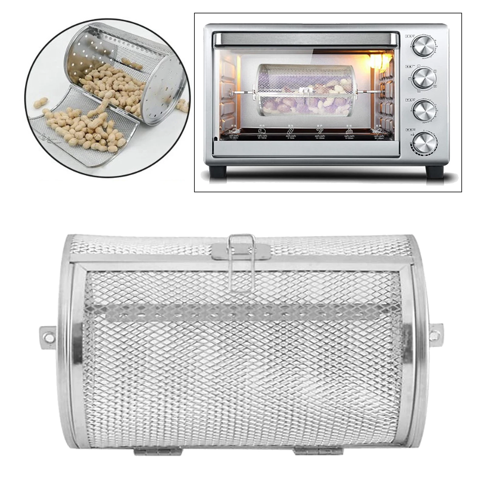 Durable Rotisserie Grill Roaster Drum Oven Basket Roast Baking Rotary Indoor Outdoor | BBQ Accessories
