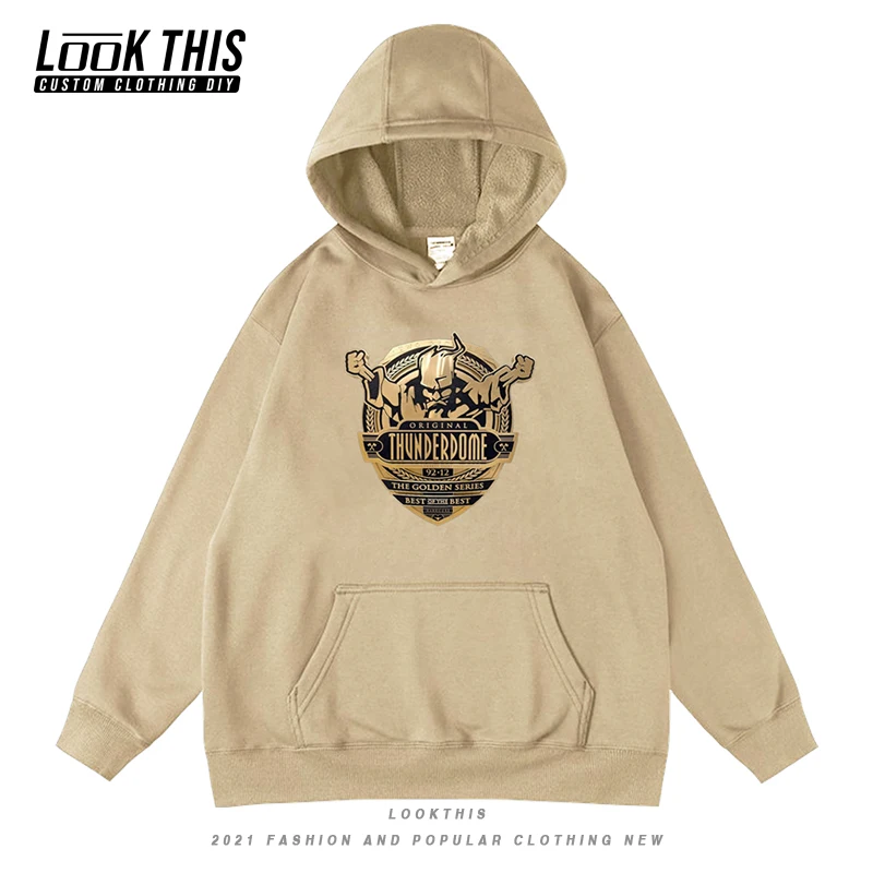 

Thunderdome Cool Pullover Men's Autumn 2021 Oversized Sweatshirt Boy Male Hip Hop Hooded Hoody Street Loose Fleece Hoodies Tops