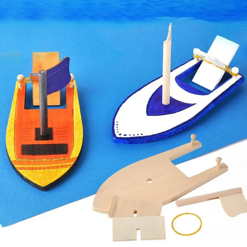 

DIY Kits Wooden Sailboat Ship Model Painting Educational Children Kids kindergarten Decoration Gift