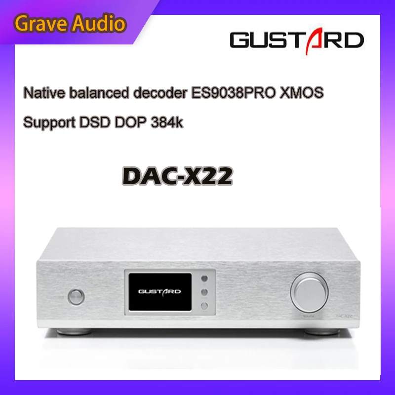 

GUSTARD DAC-X22 ES9038PRO I2S XMOS HiFi DAC PCM384K DSD512 DOP Decoder