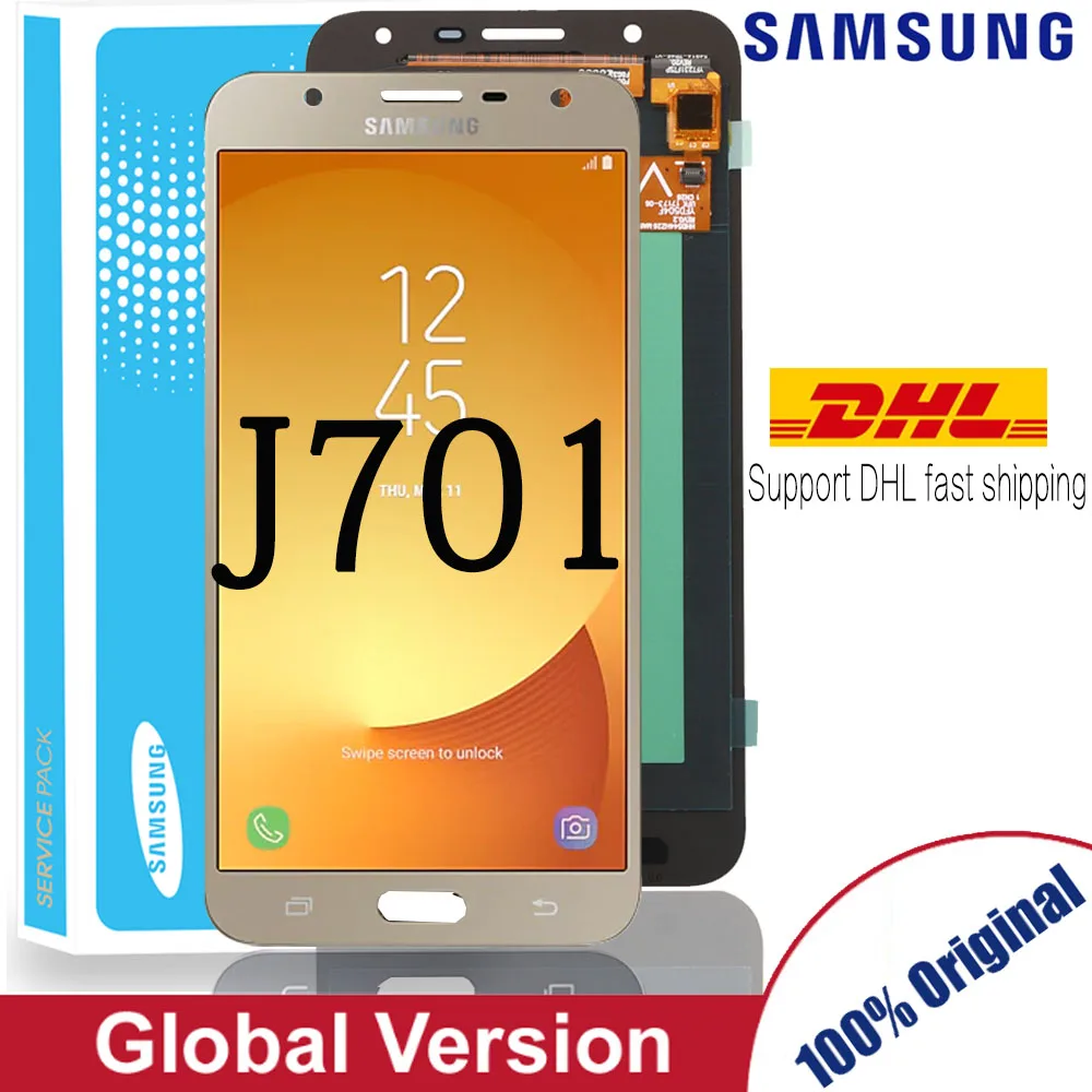 100% оригинальный сменный ЖК дисплей для samsung Galaxy J7 Neo J701 J701F J701M Core с сенсорным