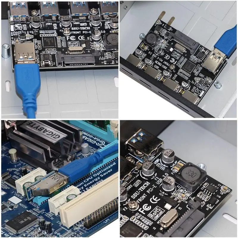 Высокое качество SSU FU3401 PCI E на 4 порта USB 3 0 Express карта расширения адаптер для
