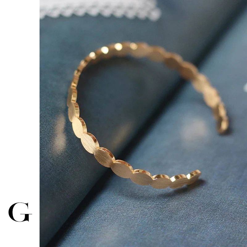 

GHIDBK Hot Sale Stainless Steel Geometrical Coin Bangle Bracelets for Women Minimalist Street Style Open Bangles Fashion Jewelry
