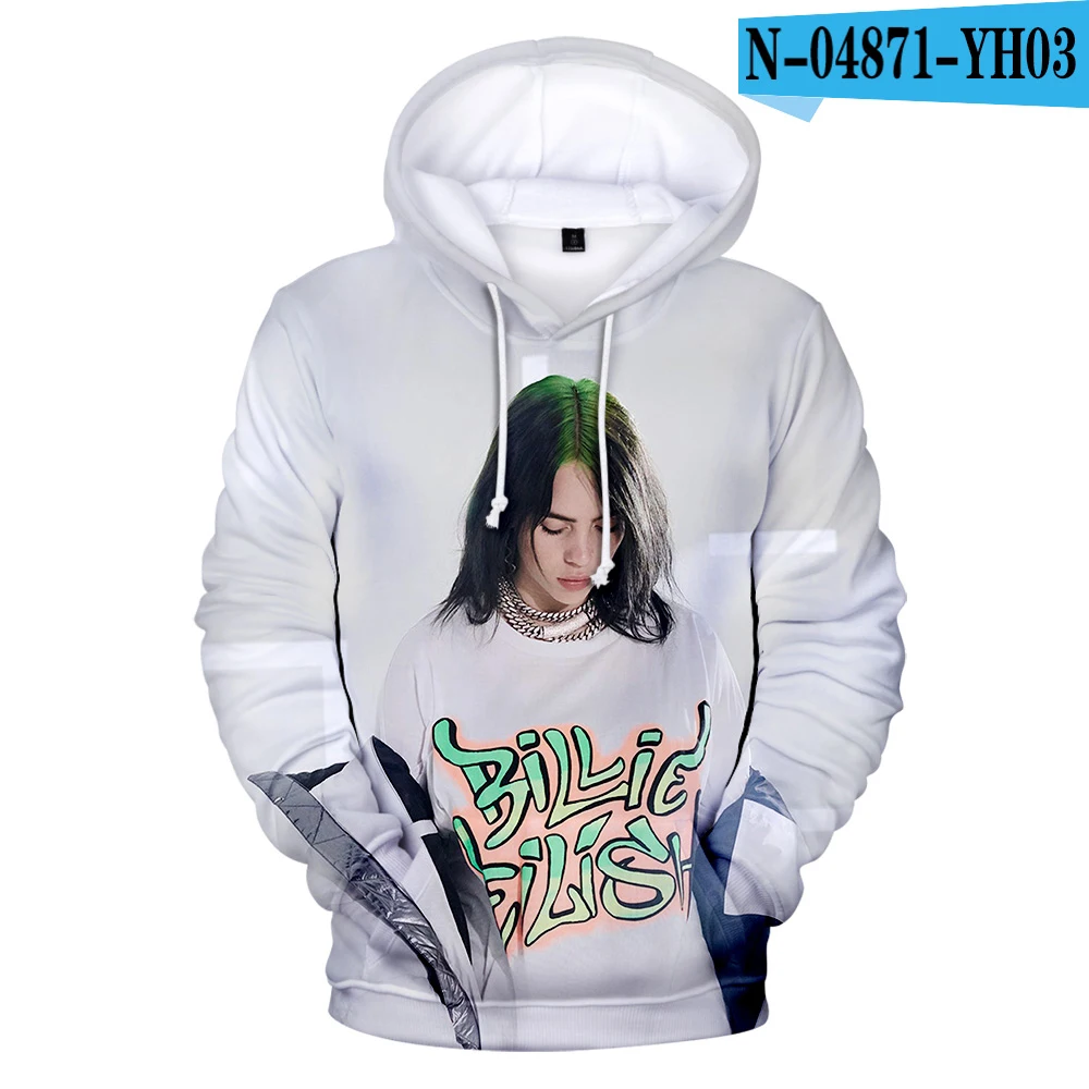 3D Оригинальные толстовки для мужчин и женщин Billie Eilish, толстовка с капюшоном, лидер продаж, осенне-зимняя модная одежда для мальчиков и девочек - Цвет: 3D