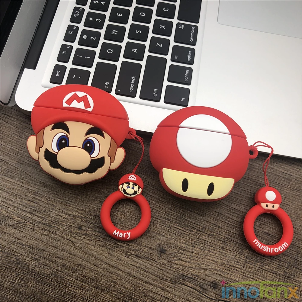 Чехол Super Maryo для Apple Airpods 2 3 Pro симпатичный защитный чехол с японским аниме футляр