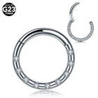 Серьга-Кольцо из титана G23 для пирсинга носа, Ювелирное Украшение с раскрывающимся сегментом, 16 г, для перегородки уха, Козелка, завитка ушной раковины, 1 шт.