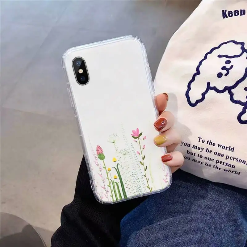 

Luxury Tropical plants Flower Phone Case Transparent for iPhone 11 12 mini pro XS MAX 8 7 6 6S Plus X 5S SE 2020 XR