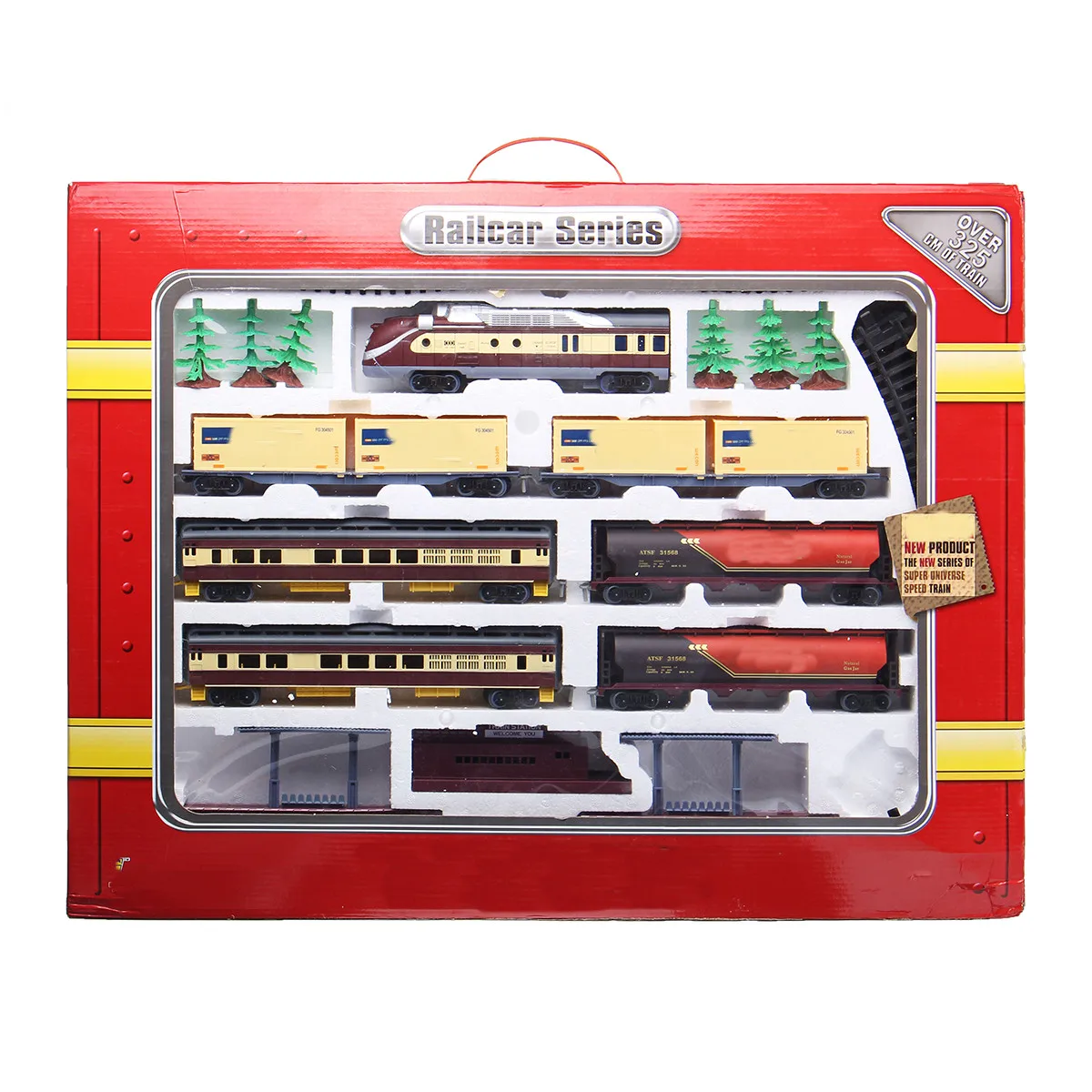 

Electric Racing rail car Long Steam Train 9.4 Meters Train Track model toy trains for kids Truck Railway train Railroad birthday