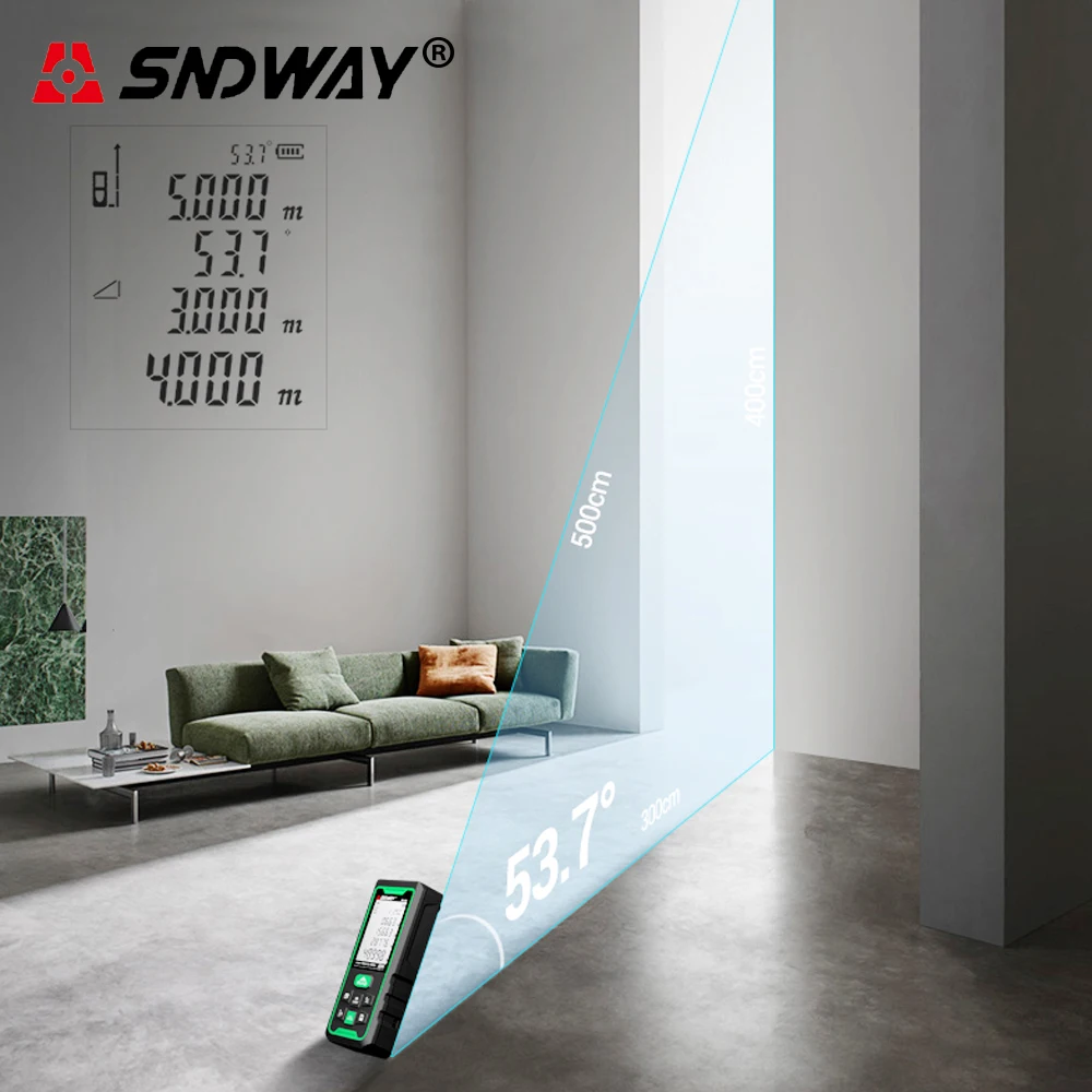 SNDWAY 50 м 70 100 цифровой лазерный дальномер зеленый электронная линейка внутренняя