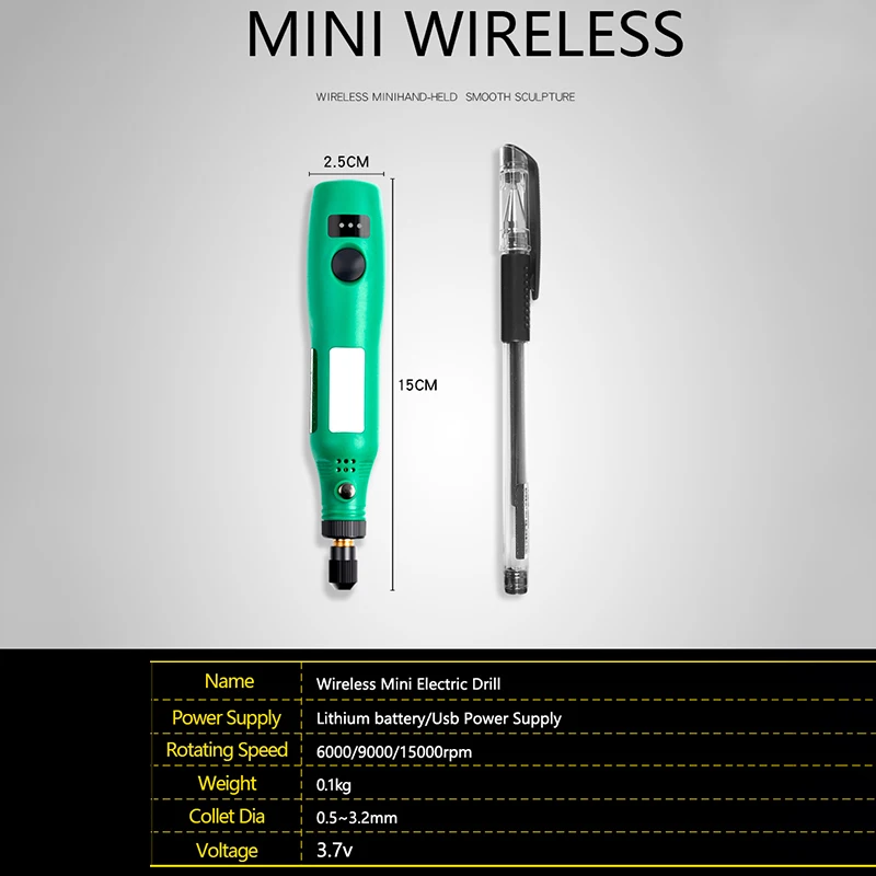 

Cordless Drill Power Tools Electric Mini Drill Grinding Accessories Set 3.6V Wireless Mini Engraving Pen for Dremel Tools