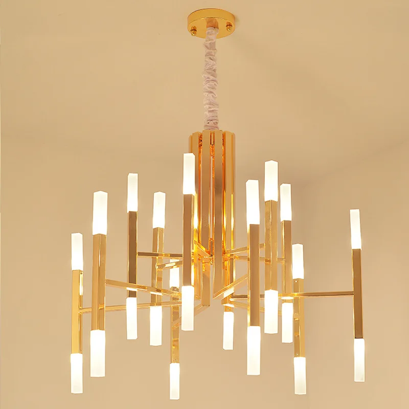 Современная светодиодная люстра роскошная Подвесная лампа черного и золотого