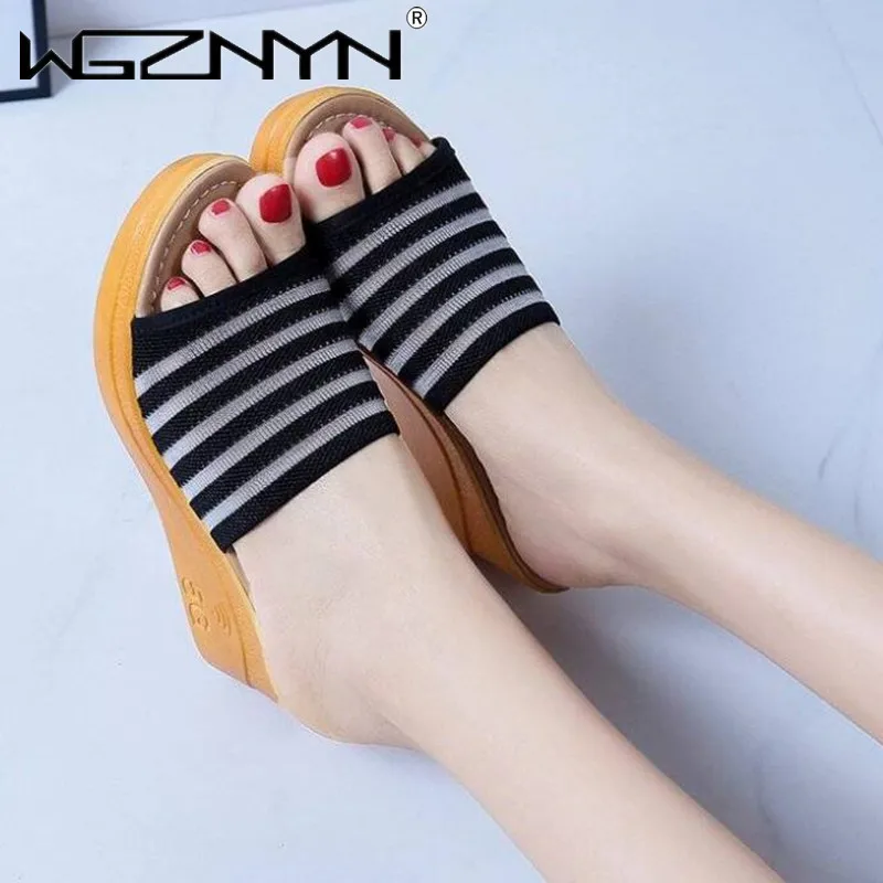 

Summer Wedges Slippers Platform High Heels Women Slipper Ladies Outside Shoes Women Wedge Slipper Flip Flop Gladiator Sandals