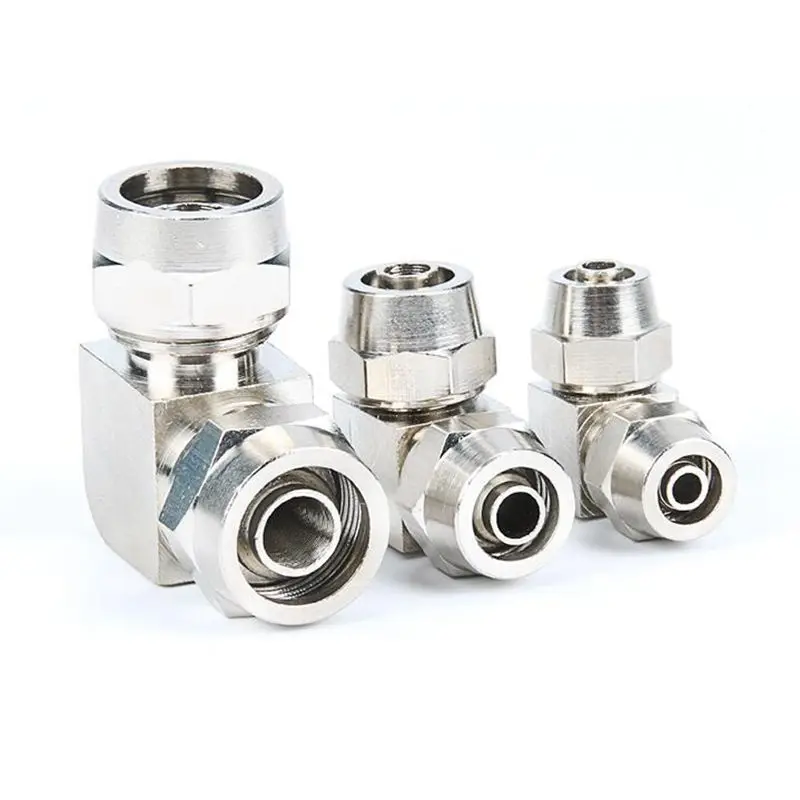 

PV Series Pneumatic Parts Quick Twist Fittings Elbow Copper Nickel Plated Lock Nuts Air Compressor Hose Connector
