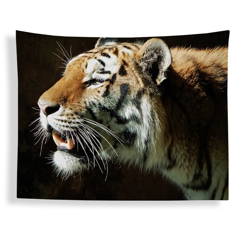 Забавный пылкий креативный настенный гобелен с изображением Льва для гостиной