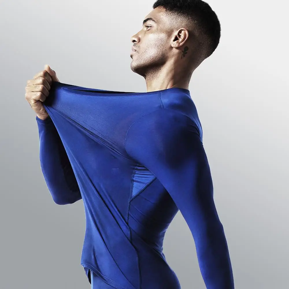 Мужское эластичное тонкое дышащее термобелье сетчатая толстовка топ блузка