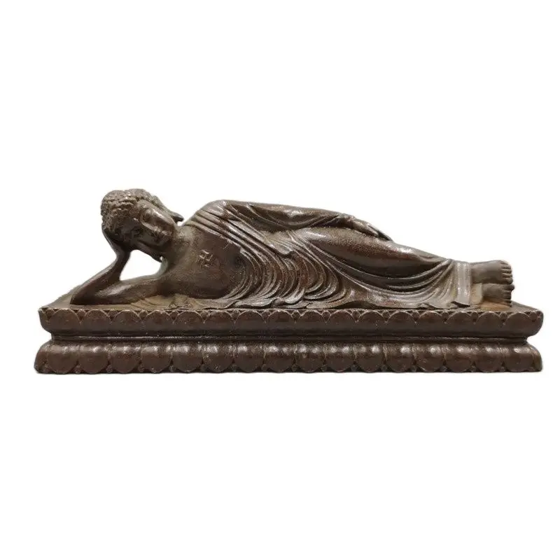 

Chinese Old Bronze Statue Of Pure Copper Brass Sleeping Buddha