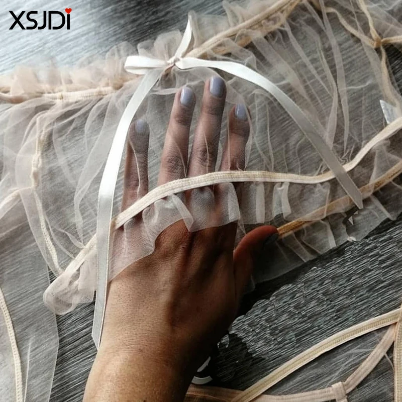 Сексуальный комплект нижнего белья с открытыми плечами женское Прозрачное