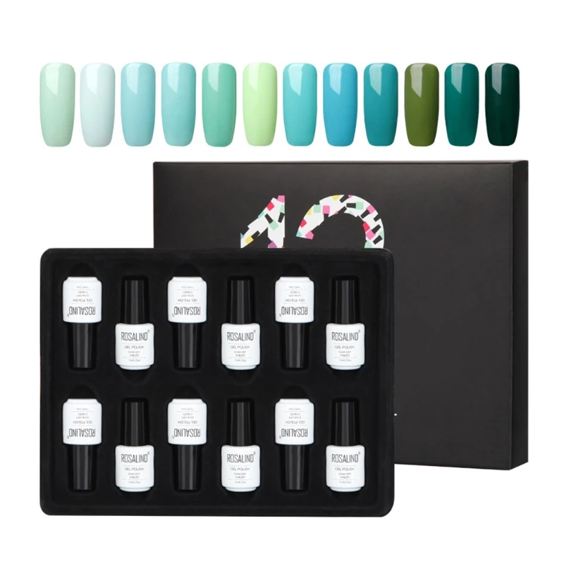 

12pcs/set Soak Off Solid Color Nail Polish LED Gel Set Professional Manicure Suit with Gift Box for Mother or Lover