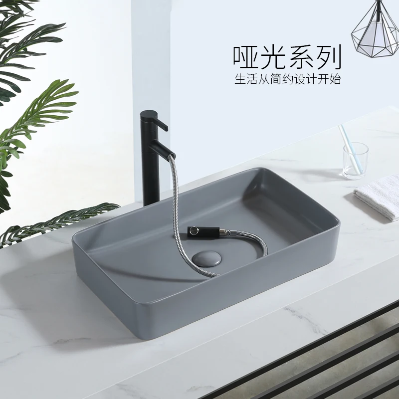 Матовый серый умывальник для умывальника ванная столешница шампунь раковины