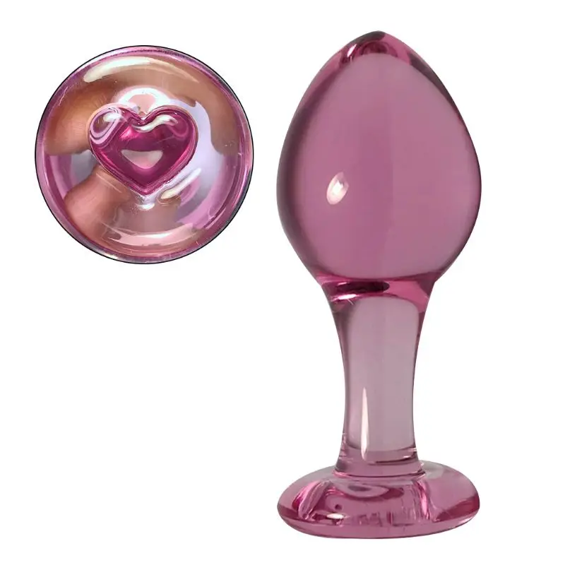 Transparent Glass Anus Plugs Pink Crystal Translucent Female Stimulator Anal Plug Adult Masturbation Sex Toys |