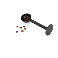 plastic coffee tea tools 2 in 1 10g measuring tamping scoop coffee tamper black espresso stand coffee spoon