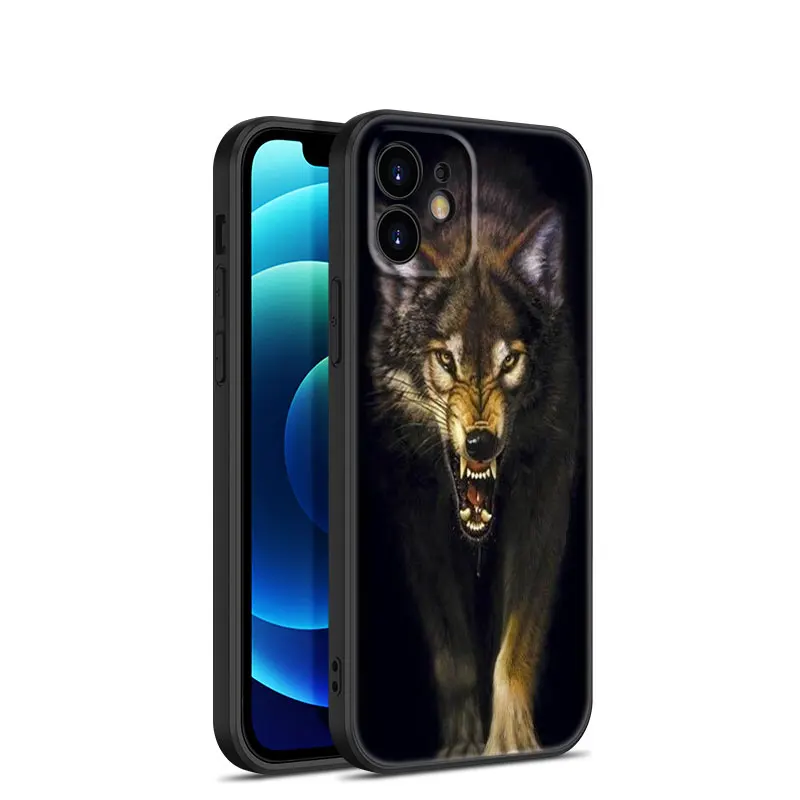 The Wolf Phone Case For Apple iPhone 13 12 Mini 11 Pro Max XR X XS MAX 6 6S 7 8 Plus 5 5S SE 2020 Black Cover Coque Funda images - 6