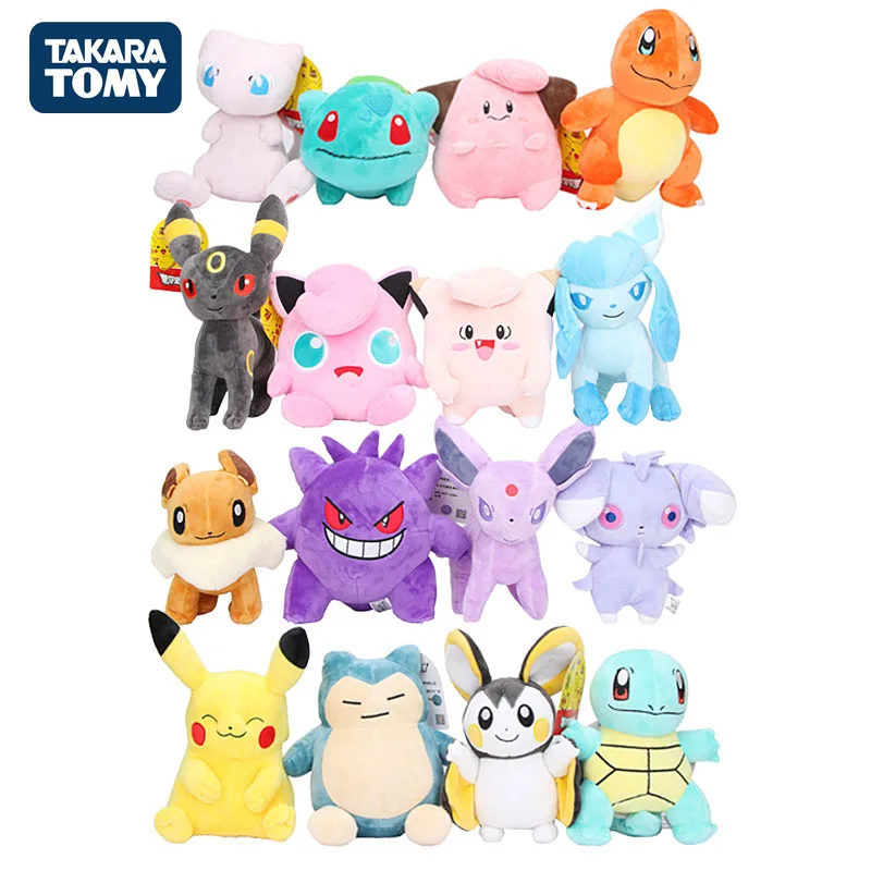 Такара Tomy подлинный Покемон Пикачу Eevee плюшевые игрушки Charmander Gengar Pichu Bulbasaur Mew плюшевые мягкие игрушки для детей