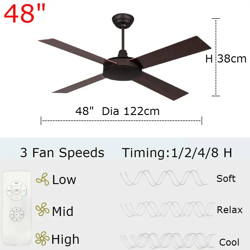 Современный домашний потолочный вентилятор с железными лезвиями пульт