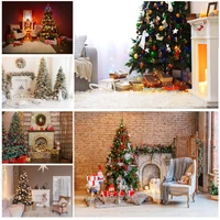 christmas theme indoor photography background christmas tree fireplace children portrait photo backdrops 21712 yxsd 08