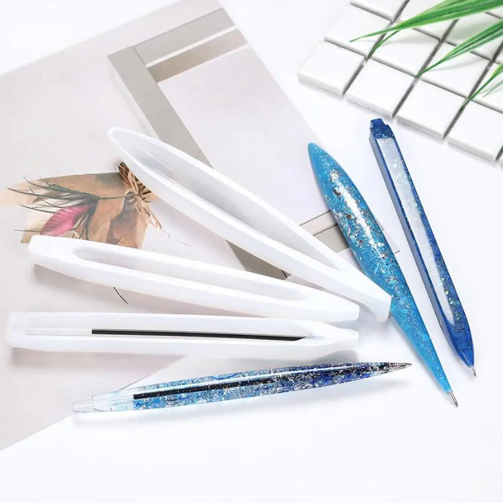 

DIY Ballpoint Pen Shape Silicone Transparent Mould Crystal Epoxy Handmade Craft Stationery Mold Epoxy Resin Mold for Jewelry