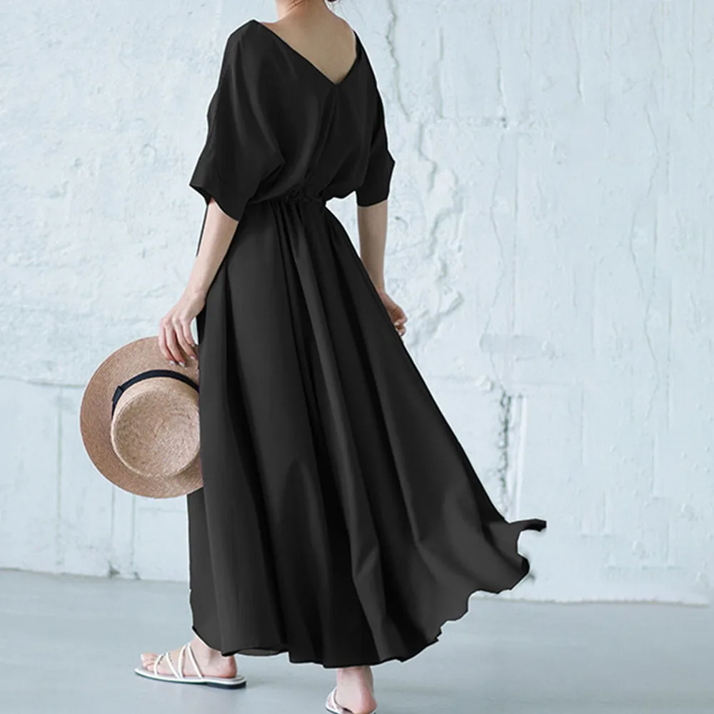 Женское платье с коротким рукавом Элегантное повседневное в японском стиле