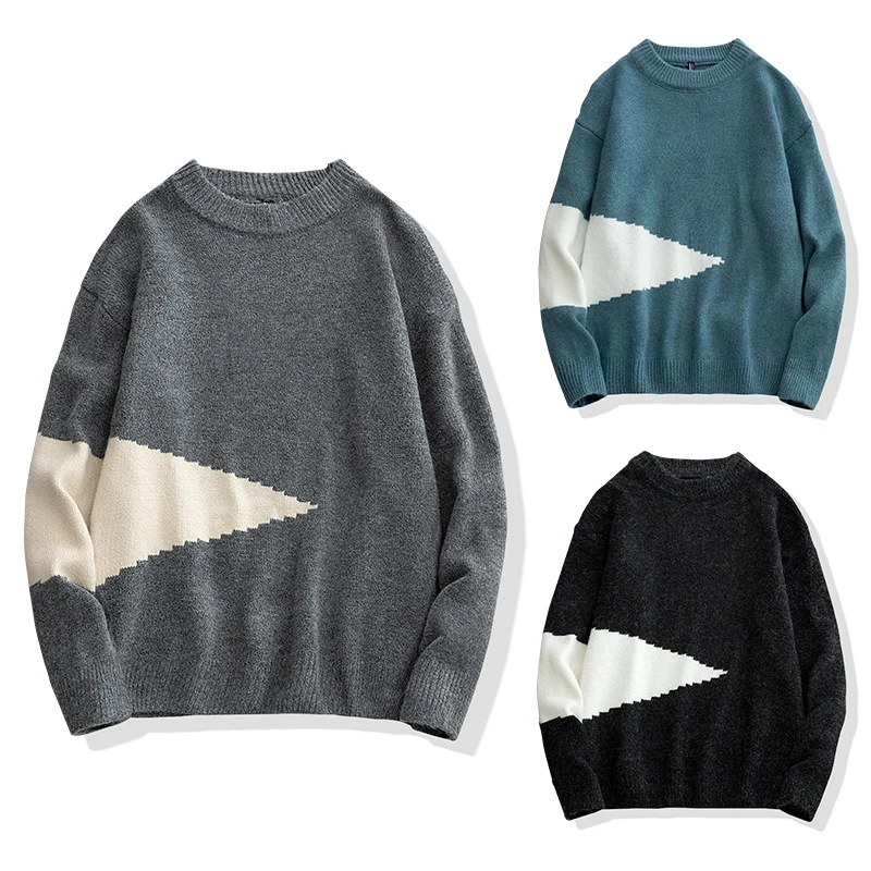 

Men Autumn New Fashion Loose Oversize Thick O-Neck Casual Sweater Men Winter Warm High Quality Harajuku Sweater Pullover Men