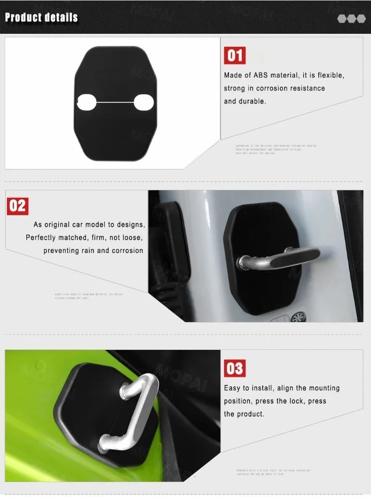 MOPAI ABS Автомобильный Дверной замок Пряжка декоративная крышка для Jeep Wrangler/Renegade/Cherokee/Grand Cherokee/компас автомобильные аксессуары