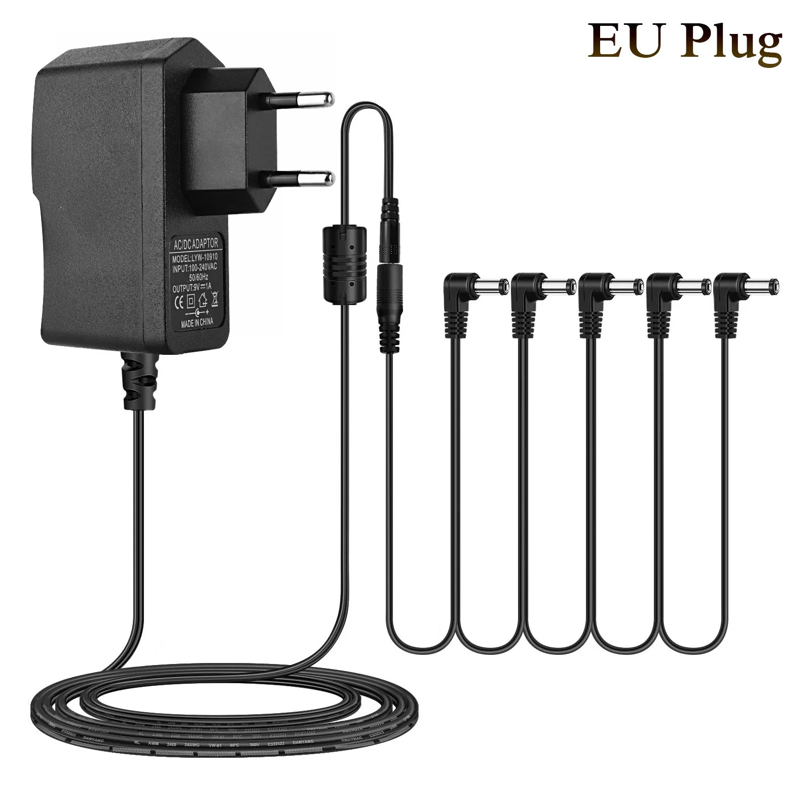 

Кабель-адаптер питания 9 В для гитары, педаль для создания эффектов, клавиатуры, блоки питания с отрицательным 5-ходовым кабелем «Маргаритка...