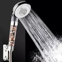 zhang ji 4 modes spray water saving spa shower head high pressure round handheld switch adjustable filter spray nozzle bathroom