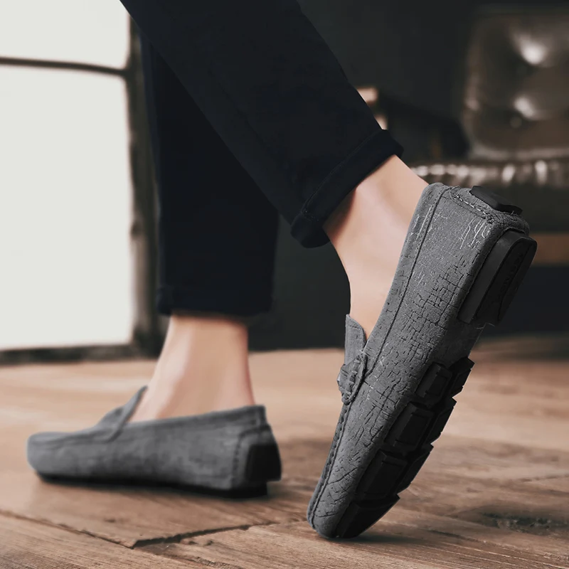Мужские лоферы Мужская повседневная обувь из натуральной замши Mocassim Masculino