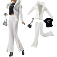white office suit handbag for barbie blyth 16 mh cd fr sd kurhn bjd doll clothes accessories