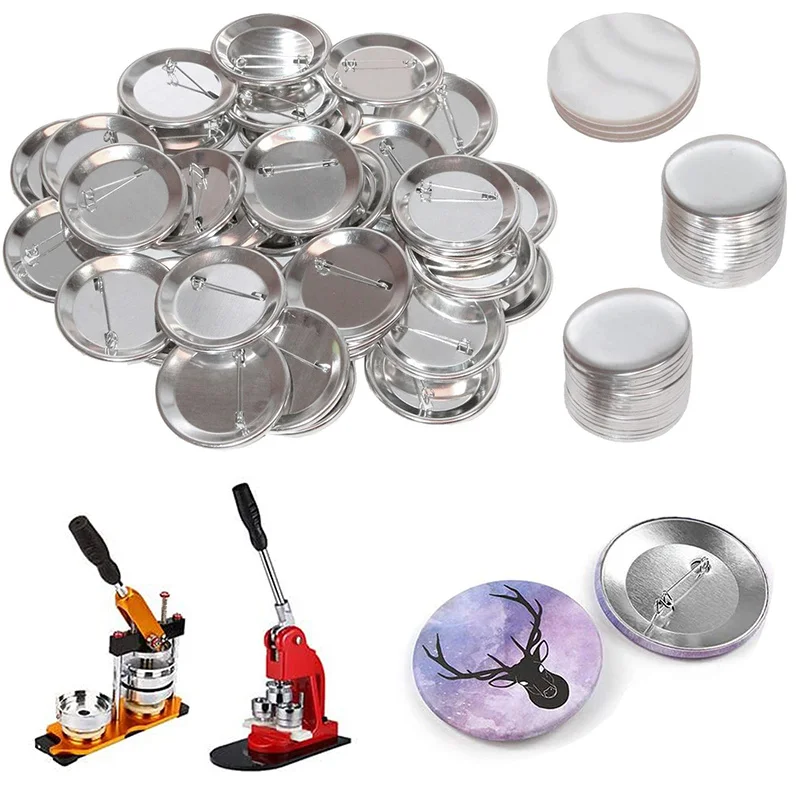 Piezas de fabricaci&oacute;n de insignias para hacer botones, conjunto de insignias DIY para m&aacute;quina de fabricaci&oacute;n de botones, suministros de Material, 58mm, 100 juegos-3