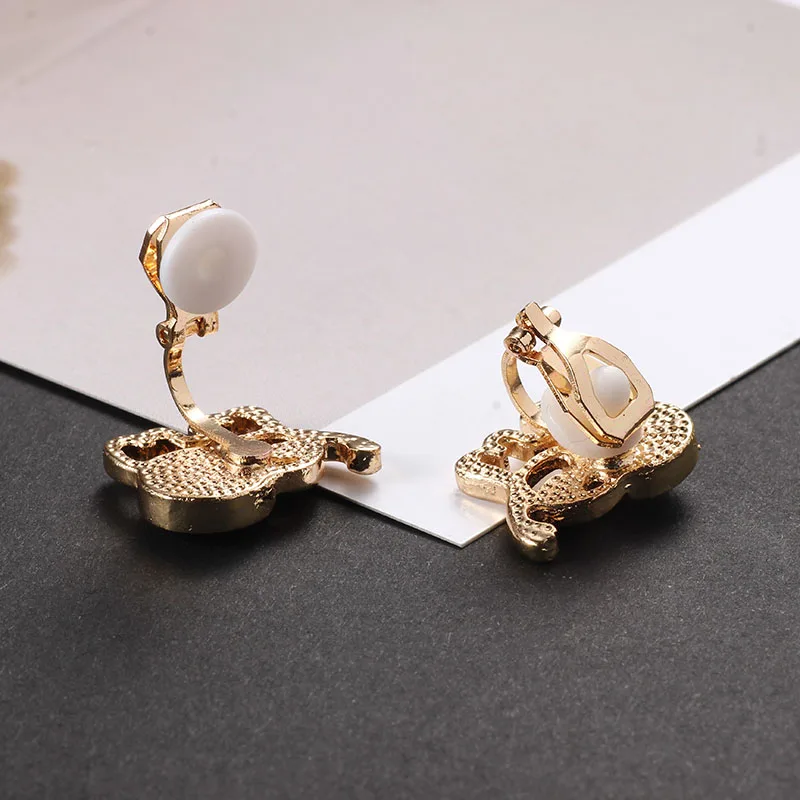 Клипсы Серьги дети милый камень кошачий глаз животное серьга гвоздик &quotСлон&quot