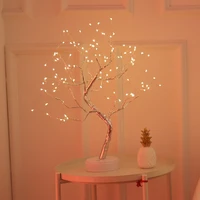 fairy tree table lamp batteryusb copper wire led fire mini decorative desk night light home bedroom gifts christmas decoration