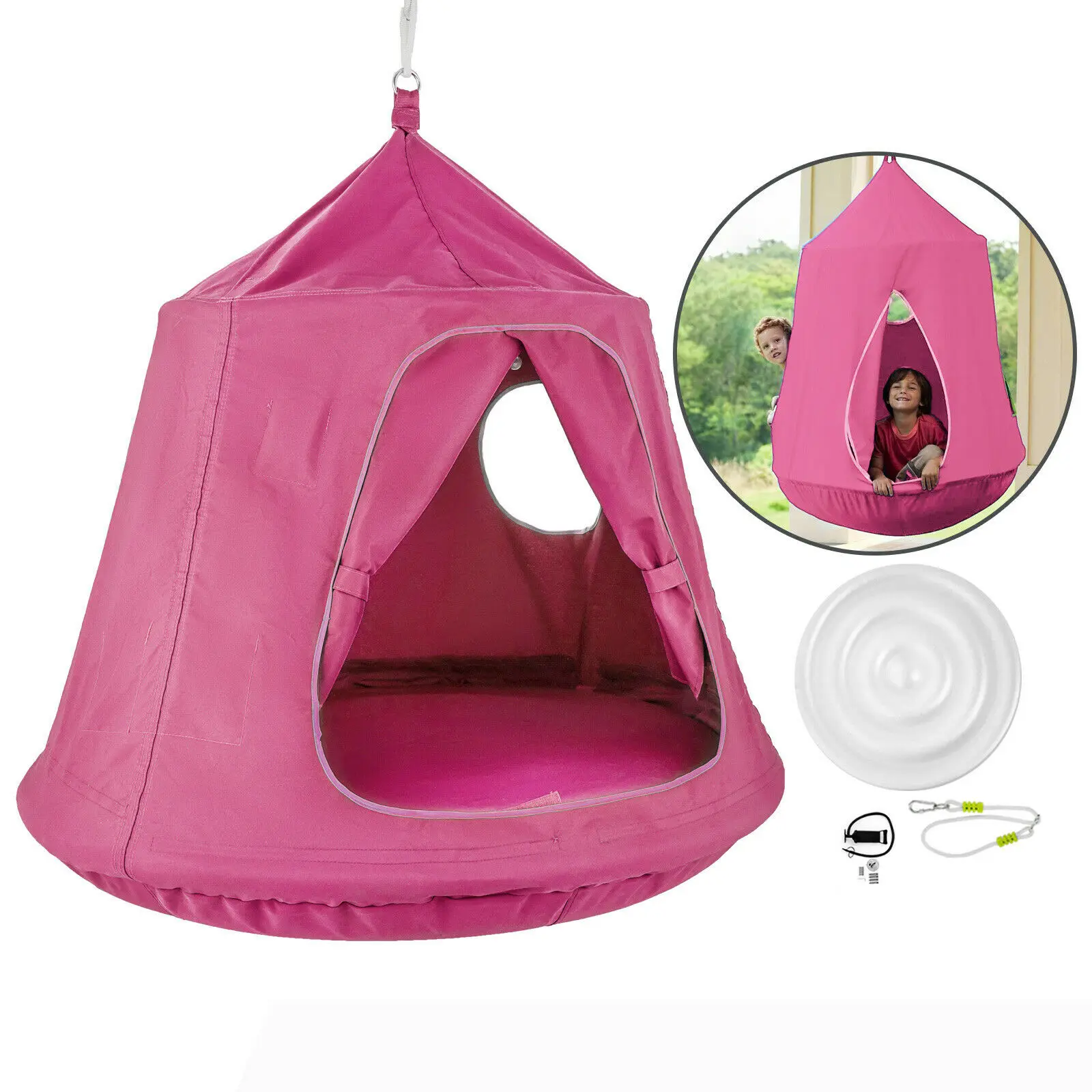 

Family HangOut Hanging Pod for Entire Family pink Sturdy Lightweight and portable Spacious and comfortable Easy to pack