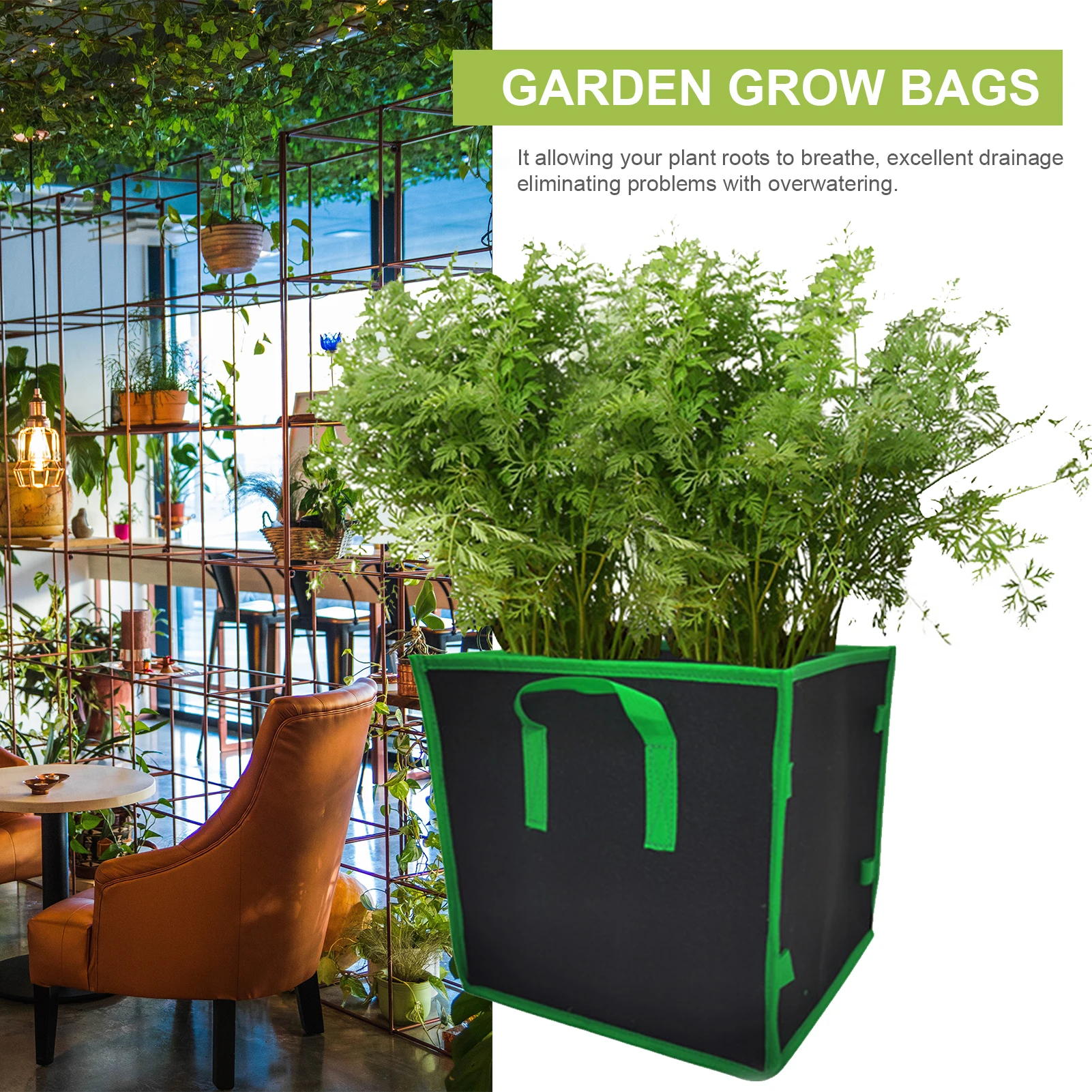 Garden Grow Bags Square Planter Box Planting Beds Grow Pots With Handles Breathable Plant Container Felt Bags