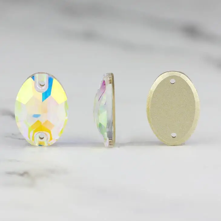 K9 пришить #3210 AB Кристалл Овальный камни с плоской спинкой 7x10 10x14 11x16 13x18 17x24 мм